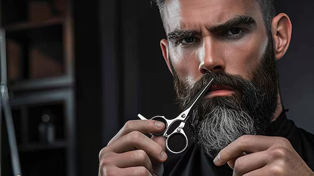 tailler sa barbe aux ciseaux de précision