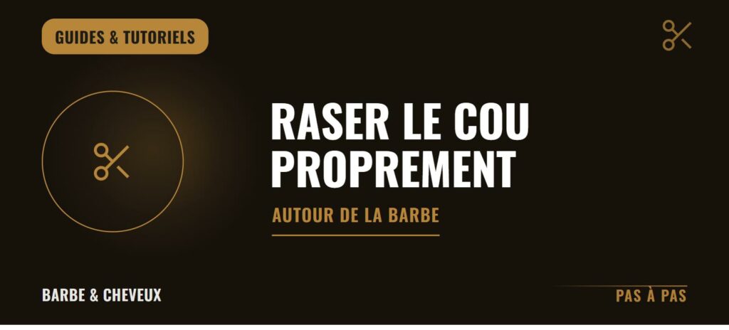 Homme se rasant proprement le contour du cou autour de la barbe